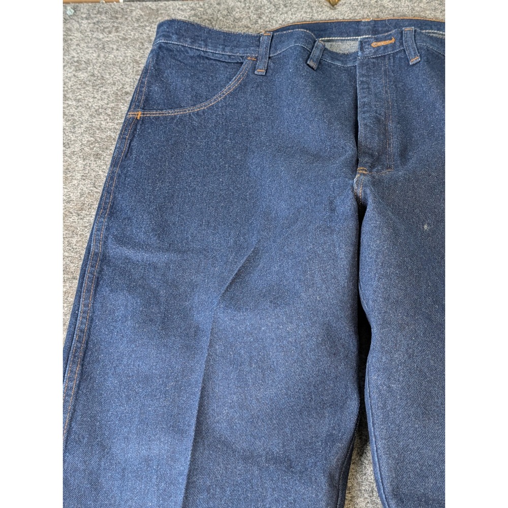 Rustler Mens Regular Fit Denim Jeans Indigo Blue Cotton 87619PW 44x30 Starched - Picture 6 of 11